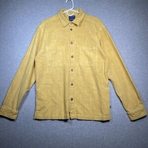Without Walls Shirt Mens M Mustard‎ Yellow Heavyweight Linen Blend